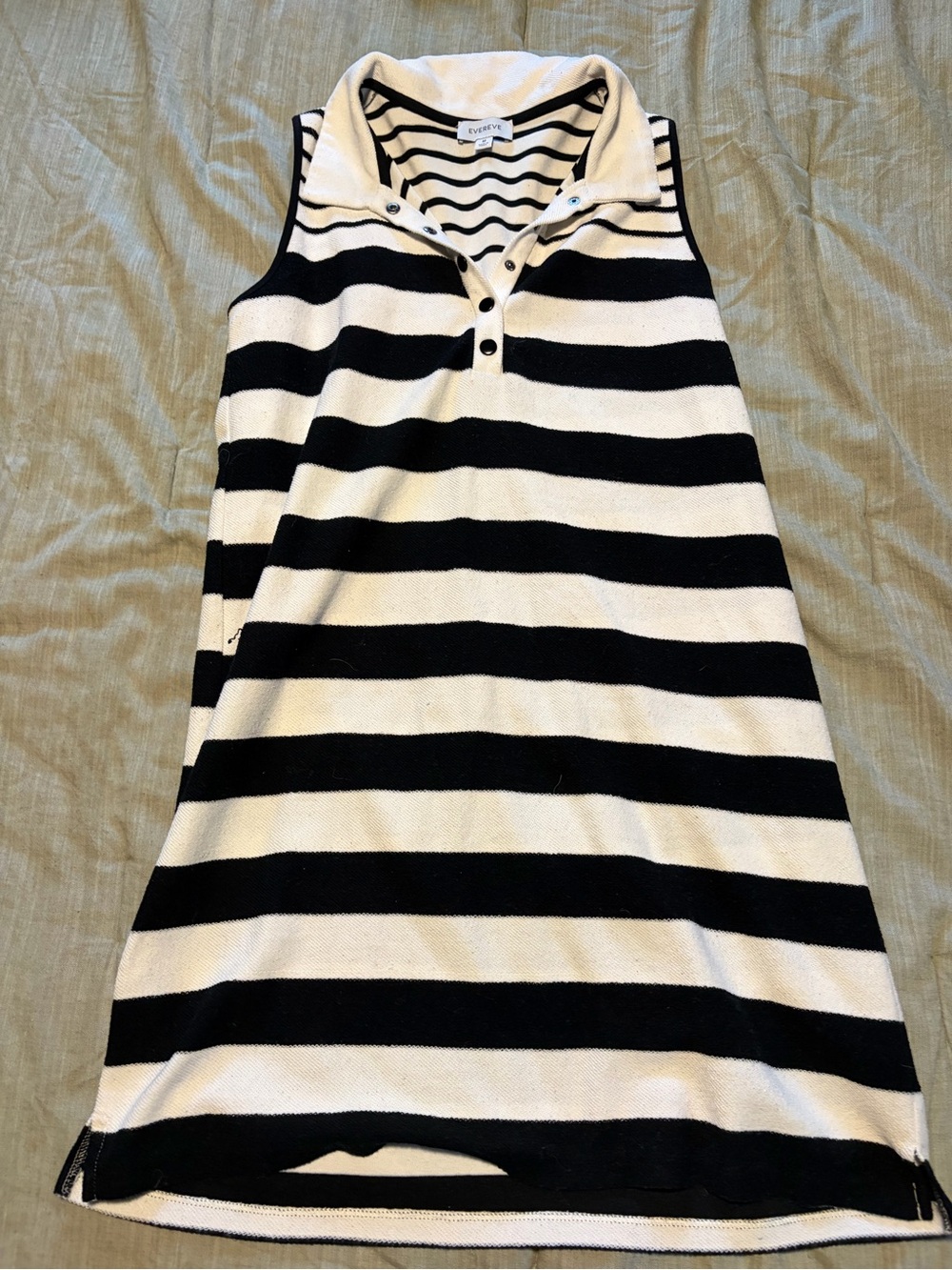Evereve Black & White Striped Snap-Front Top